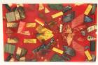 Plaquettes pour la coutellerie, Arlequin, bois stabiliss + rsine rouge, ref:PArl59932
