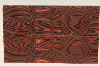 Plaquettes de Micarta Prémium, motif Zèbre rouge, ref:PMicZr47420