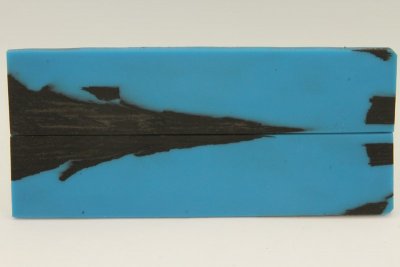 Plaquettes pour la coutellerie, Chêne des Marais (Morta) + résine bleue, ref:PRCM55277