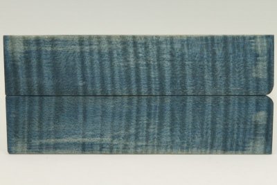 Chasse de rasoir, Erable sycomore ondé stabilisé bleu, ref:RAESOs57648b