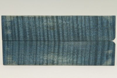 Chasse de rasoir, Erable sycomore ondé stabilisé bleu, ref:RAESOs57649b