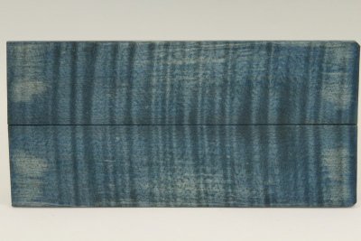 Chasse de rasoir, Erable sycomore ondé stabilisé bleu, ref:RAESOs57653b