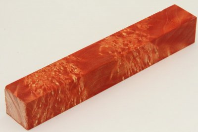 Carrelet à stylo, Loupe d'Erable Négundo stabilisé orange, ref:SLpErs60841o
