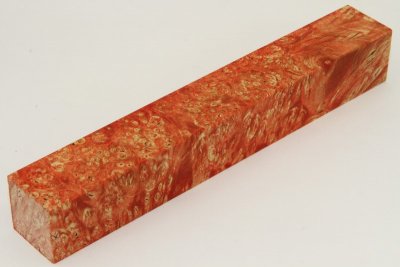 Carrelet à stylo, Loupe d'Erable Négundo stabilisé orange, ref:SLpErs60843o