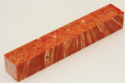 Carrelet à stylo, Loupe d'Erable Négundo stabilisé orange, ref:SLpErs60840o