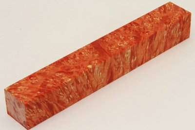 Carrelet à stylo, Loupe d'Erable Négundo stabilisé orange, ref:SLpErs60842o
