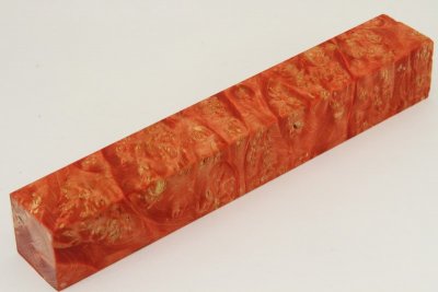 Carrelet à stylo, Loupe d'Erable Négundo stabilisé orange, ref:SLpErs60844o