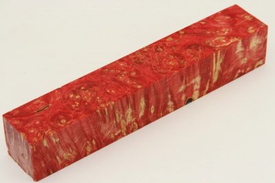 Carrelet à stylo, Loupe d'Erable Négundo stabilisé rouge, ref:SLpErs61583r