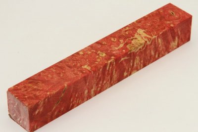 Carrelet à stylo, Loupe d'Erable Négundo stabilisé rouge, ref:SLpErs61584r