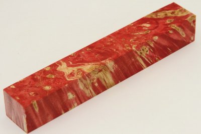 Carrelet à stylo, Loupe d'Erable Négundo stabilisé rouge, ref:SLpErs61585r