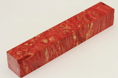 Carrelet à stylo, Loupe d'Erable Négundo stabilisé rouge, ref:SLpErs61587r