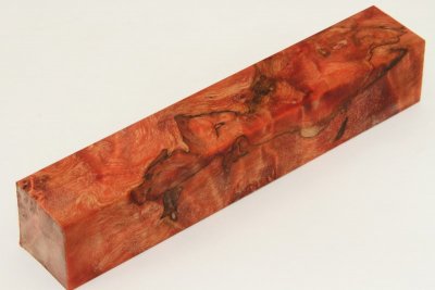 Carrelet à stylo, Loupe de Peuplier stabilisée orange, ref:SLpPEs62085o