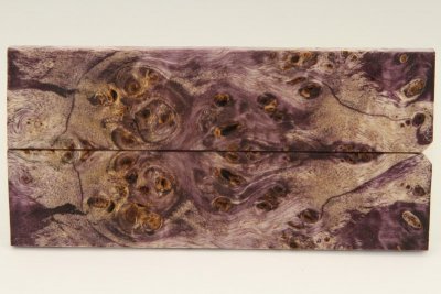 Plaquettes pour la coutellerie, Loupe de Peuplier stabilisé violet, ref:PLpPEs63164vi