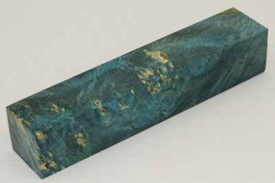 Carrelet à stylo, Loupe d'Erable Négundo stabilisé bleu, ref:SLpErs63495b