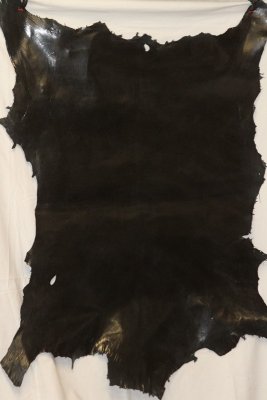 Peau de chèvre, cuir teinté noir glacé, ref:PEAUCH11040