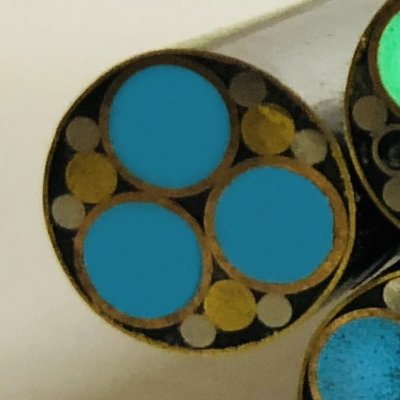 D-Rivet mosaïque, phosphorescent bleu, tige de Ø 9 mm x 150 mm, ref:RVmos-MG9N2b-F