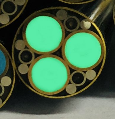 E-Rivet mosaïque, phosphorescent vert, tige de Ø 9 mm x 150 mm, ref:RVmos-MG9N2v-F
