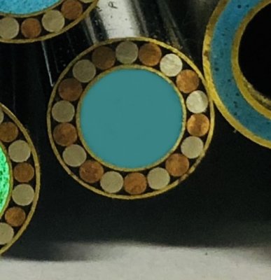 C-Rivet mosaïque, phosphorescent bleu, tige de Ø 7 mm x 150 mm, ref:RVmos-MG7N1b-F