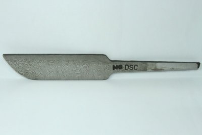 Ebauche de lame en Damas carbone, motif "Wild", (recuit), ref:BDC-LW27545