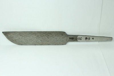 Ebauche de lame en Damas carbone, motif "Losanges", (recuit), ref:BDC-LLO27542