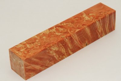 Carrelet à stylo, Loupe d'Erable Négundo stabilisé orange, ref:SLpErs37838o