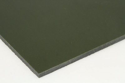 Plaque de Micarta+, vert olive foncé/noir, ref:PMic-oliv-nr
