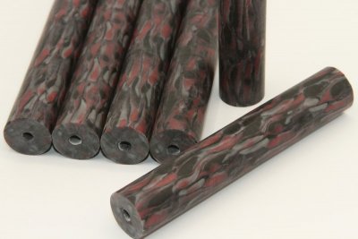 Carrelet à stylo, Galalithe rouge/noire, ref:SGal-r17
