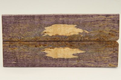 Plaquettes pour la coutellerie, loupe de Frêne stabilisé violet, ref:PLpFs44348vi