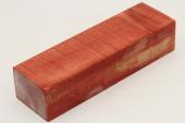Bloc pour la coutellerie, Erable sycomore ondé stabilisé rouge, ref:BESOs51506r