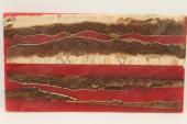 Plaquettes pour la coutellerie, Bouleau madré + résine rouge, ref:PRBM60143