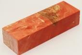 Bloc pour la coutellerie, Loupe d'Erable Négundo stabilisé orange, ref:BLpErs60558o