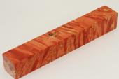Carrelet à stylo, Loupe d'Erable Négundo stabilisé orange, ref:SLpErs60844o