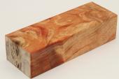Bloc pour la coutellerie, Loupe de Peuplier stabilisé orange, ref:BLpPEs34367o