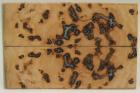 Plaquettes pour la coutellerie, loupe de Frne + rsine bleue, ref:PRLpFr58092
