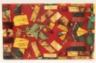 Plaquettes pour la coutellerie, Arlequin, bois stabiliss + rsine rouge, ref:PArl59931