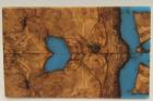 Plaquettes pour la coutellerie, loupe d'Olivier + rsine bleue, ref:PRLpO69537