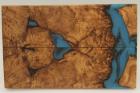 Plaquettes pour la coutellerie, loupe d'Olivier + rsine bleue, ref:PRLpO69540