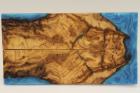 Plaquettes pour la coutellerie, loupe d'Olivier + rsine bleue, ref:PRLpO72208