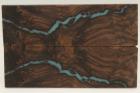 Plaquettes pour la coutellerie, loupe de Noyer + rsine bleue, ref:PRLpN72206