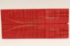 Plaquettes pour la coutellerie, Erable sycomore ond� stabilis� rouge, ref:PESOs72809r