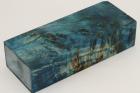 Bloc pour la coutellerie, Loupe de Peuplier stabilis�e bleu, ref:BLpPEs73841b