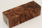 Bloc pour la coutellerie, Loupe de Peuplier stabilis�e marron, ref:BLpPEs74548ma