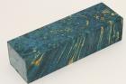 Bloc pour la coutellerie, Loupe d'Erable N�gundo stabilis� bleu, ref:BLpErs75397b
