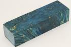 Bloc pour la coutellerie, Loupe d'Erable N�gundo stabilis� bleu, ref:BLpErs75398b