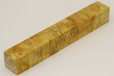 Carrelet à stylo, Loupe d'Erable Négundo stabilisé jaune, ref:SLpErs53748j