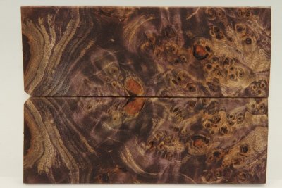 Plaquettes pour la coutellerie, Loupe de Peuplier stabilisé violet, ref:PLpPEs55239vi