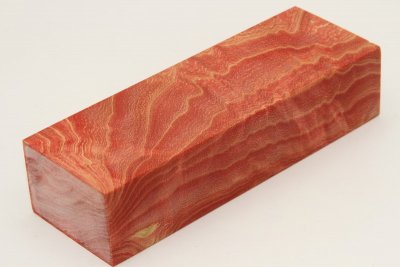 Bloc pour la coutellerie, loupe de Frêne stabilisé rouge, ref:BLpFrs57117r