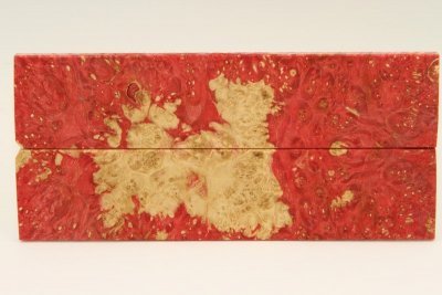Plaquettes pour la coutellerie, Loupe d'Erable Négundo stabilisé rouge, ref:PLpErs58146r