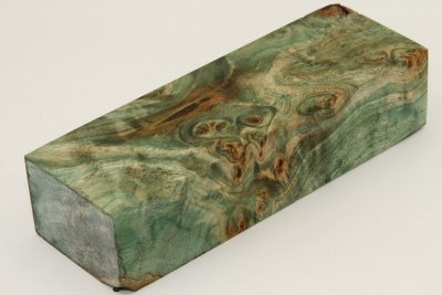 Bloc pour la coutellerie, Loupe de Peuplier stabilisé vert, ref:BLpPEs58646ve