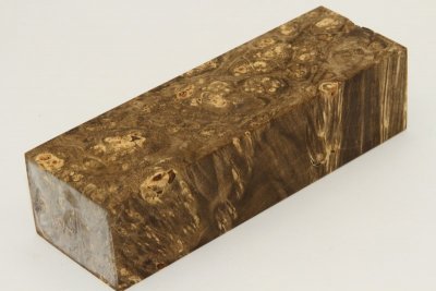 Bloc pour la coutellerie, Loupe d'Erable Négundo stabilisée marron, ref:BLpErs60015ma